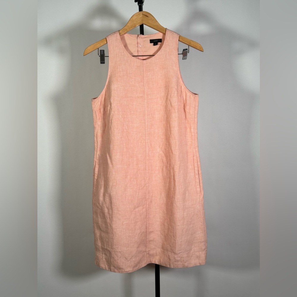 J.Crew Button Back Linen Shift Dress Peach Dress Womens - Picture 2 of 7
